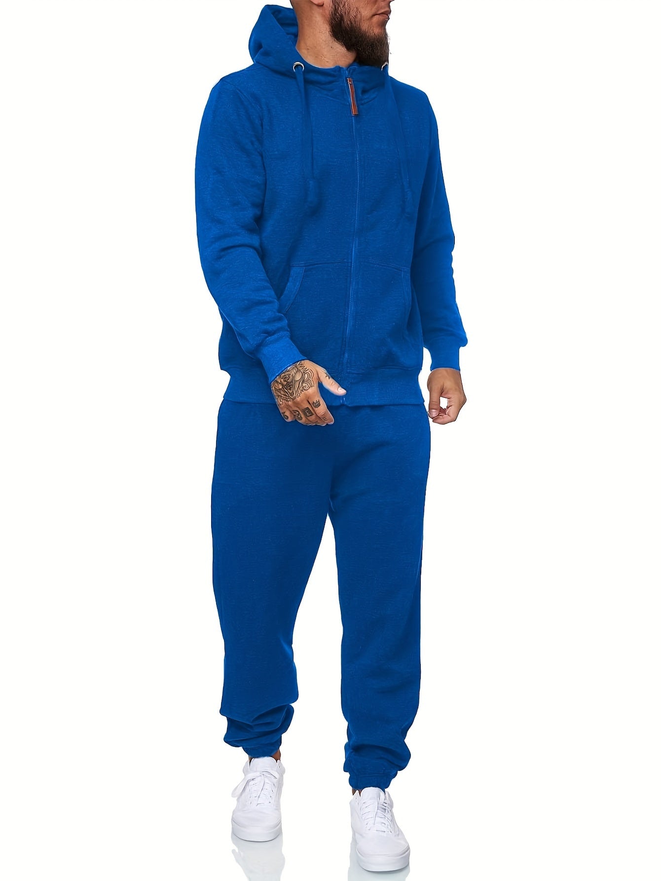 Relaxed Fit Hooded Jogger Suit for Men