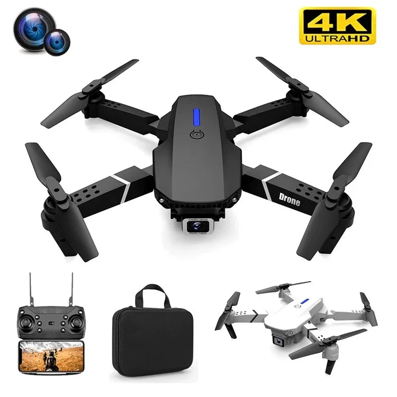 Portable Mini Quad Drone - Wi-Fi FPV, 4K Camera, Auto Hover - VogeLuxe