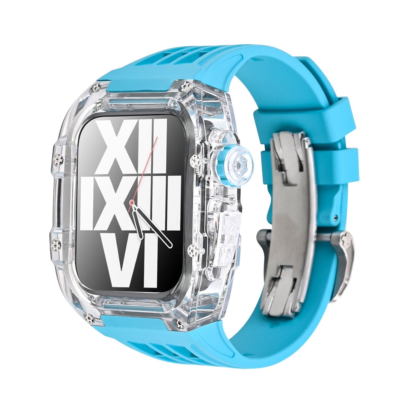 Clear Protective Case and Soft Rubber Strap for Apple Watch