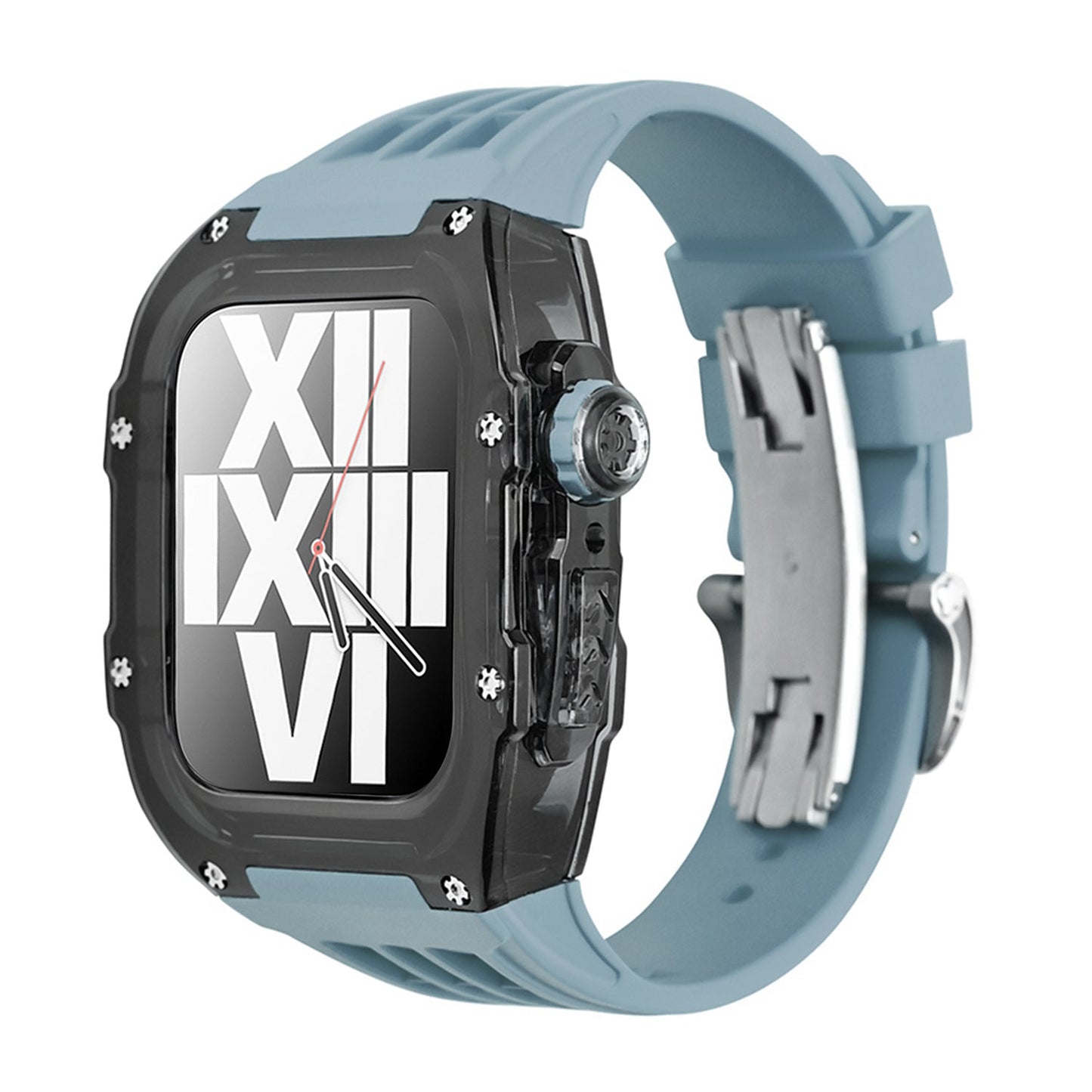 Stylish Fluoro Band & Black Case For Apple Watch