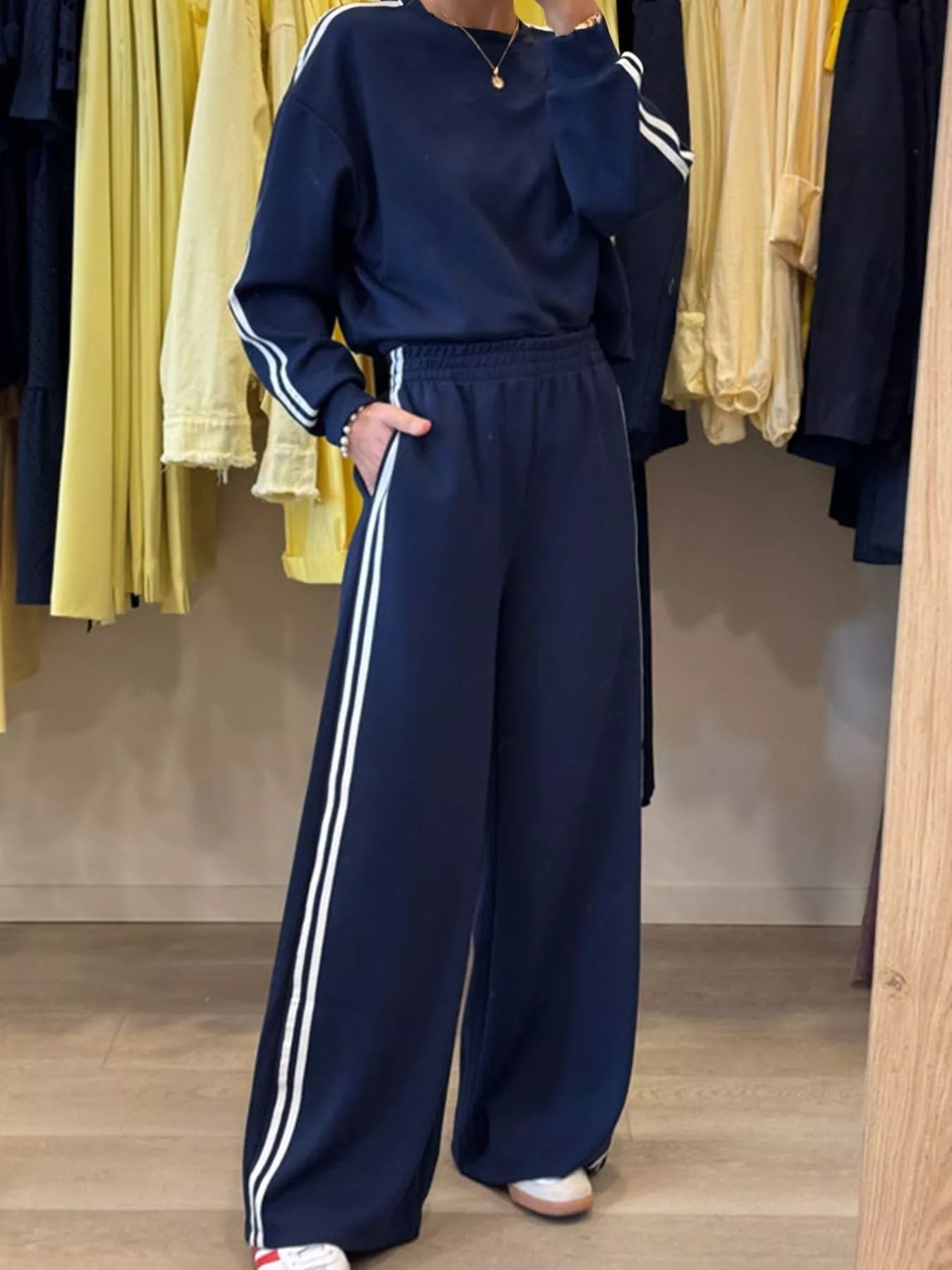 Classic Stripe Casual 2 Piece Tracksuit Set