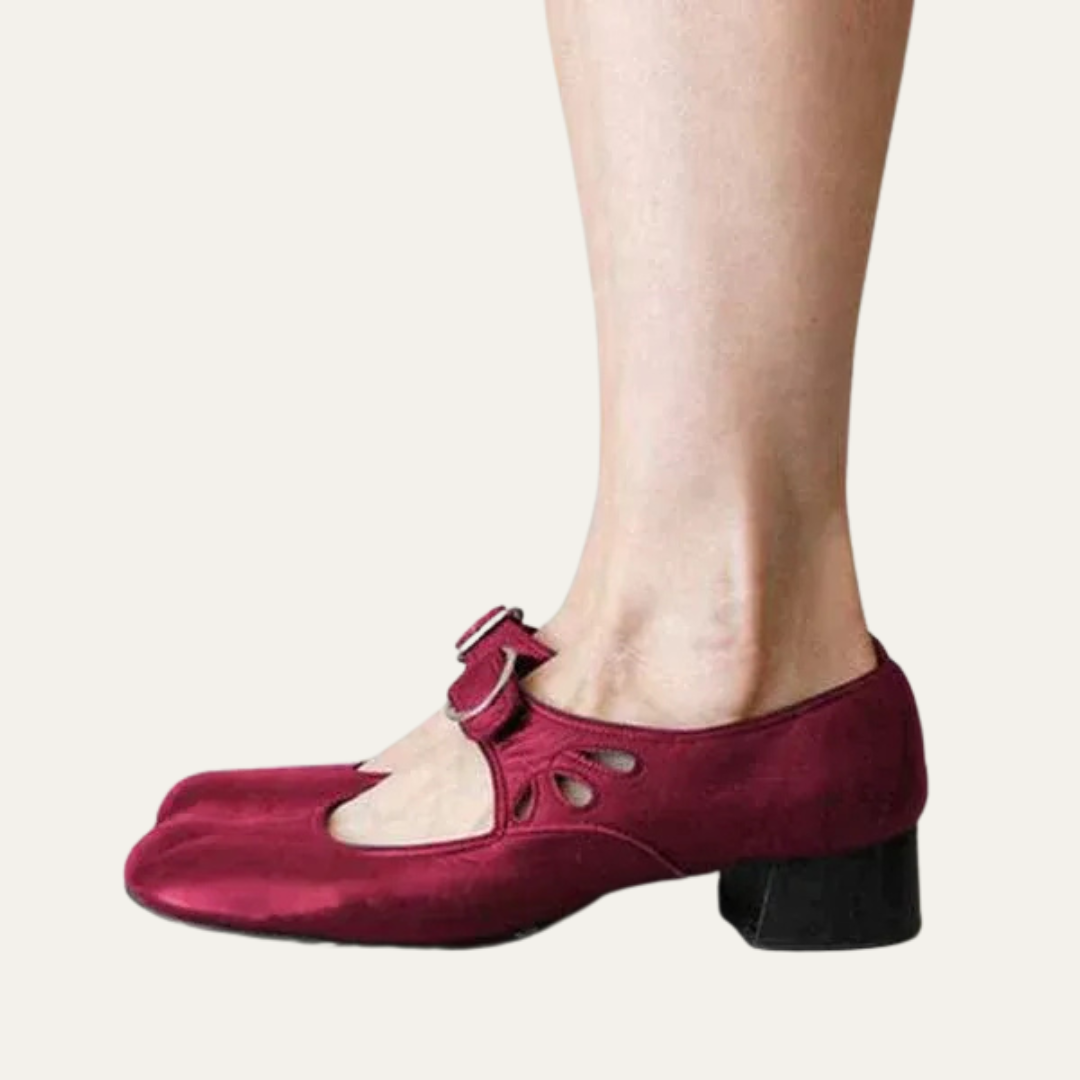VogeLuxe | Women’s Mary Jane Heels with Rounded Toe and Low Block Heel