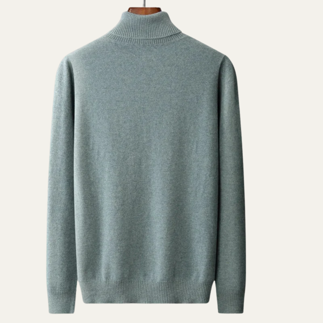 VogeLuxe | Men’s Smooth Knit Fitted Turtleneck Sweater