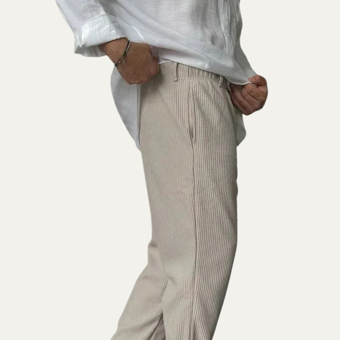 VogeLuxe | Men’s Wide Leg Rib Knit Lounge Trousers