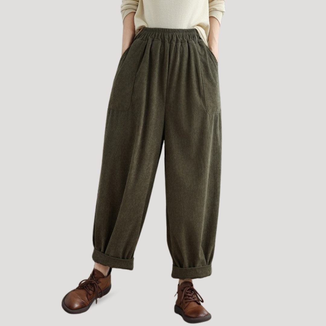 High Waisted Wide Leg Corduroy Women's Jeans