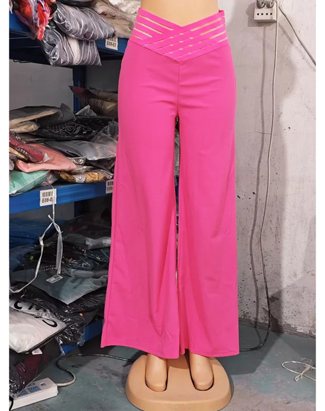 Women's Fashionable High Waisted Wide Leg Pants