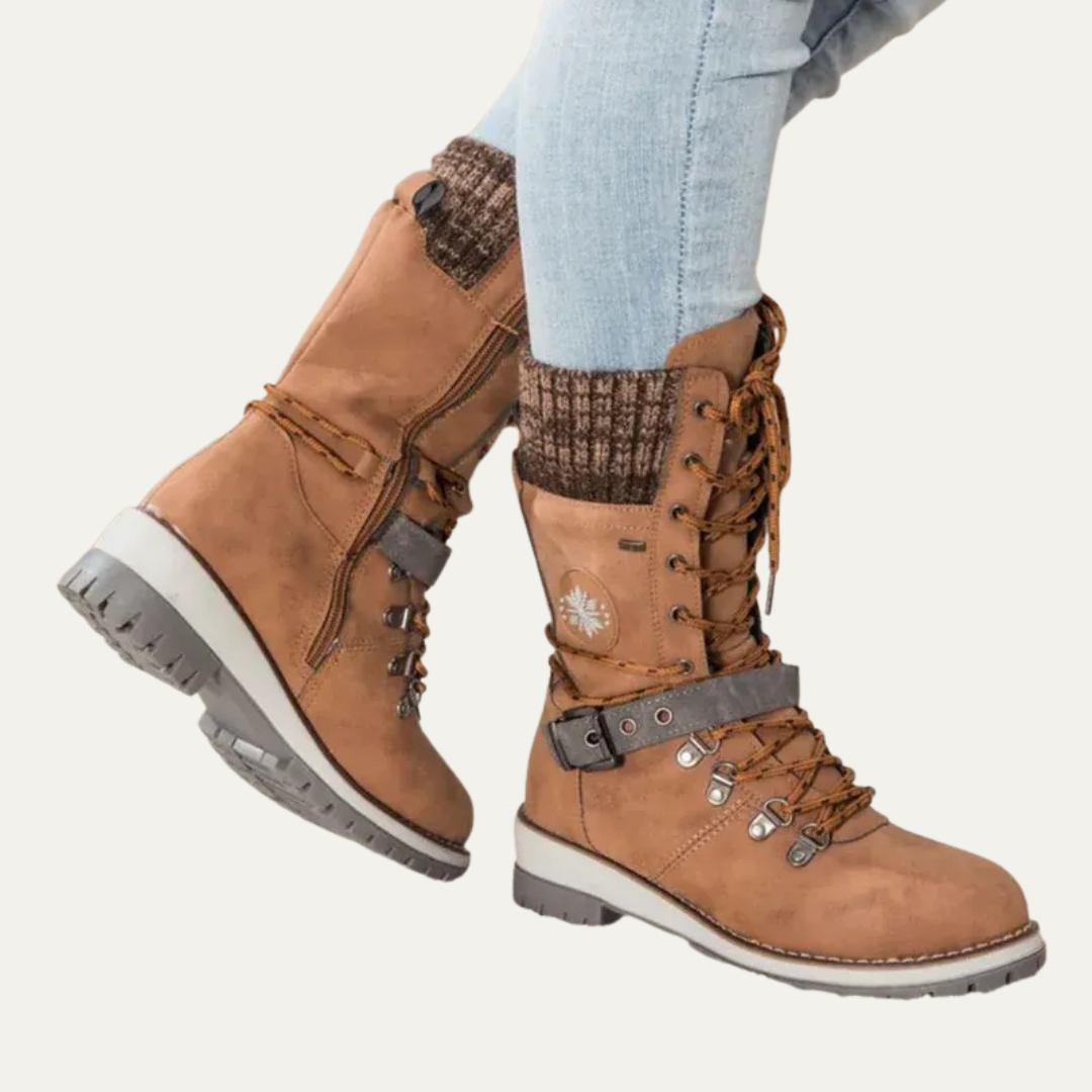 VogeLuxe | Women’s Mid Calf Winter Boots with Hiking Design