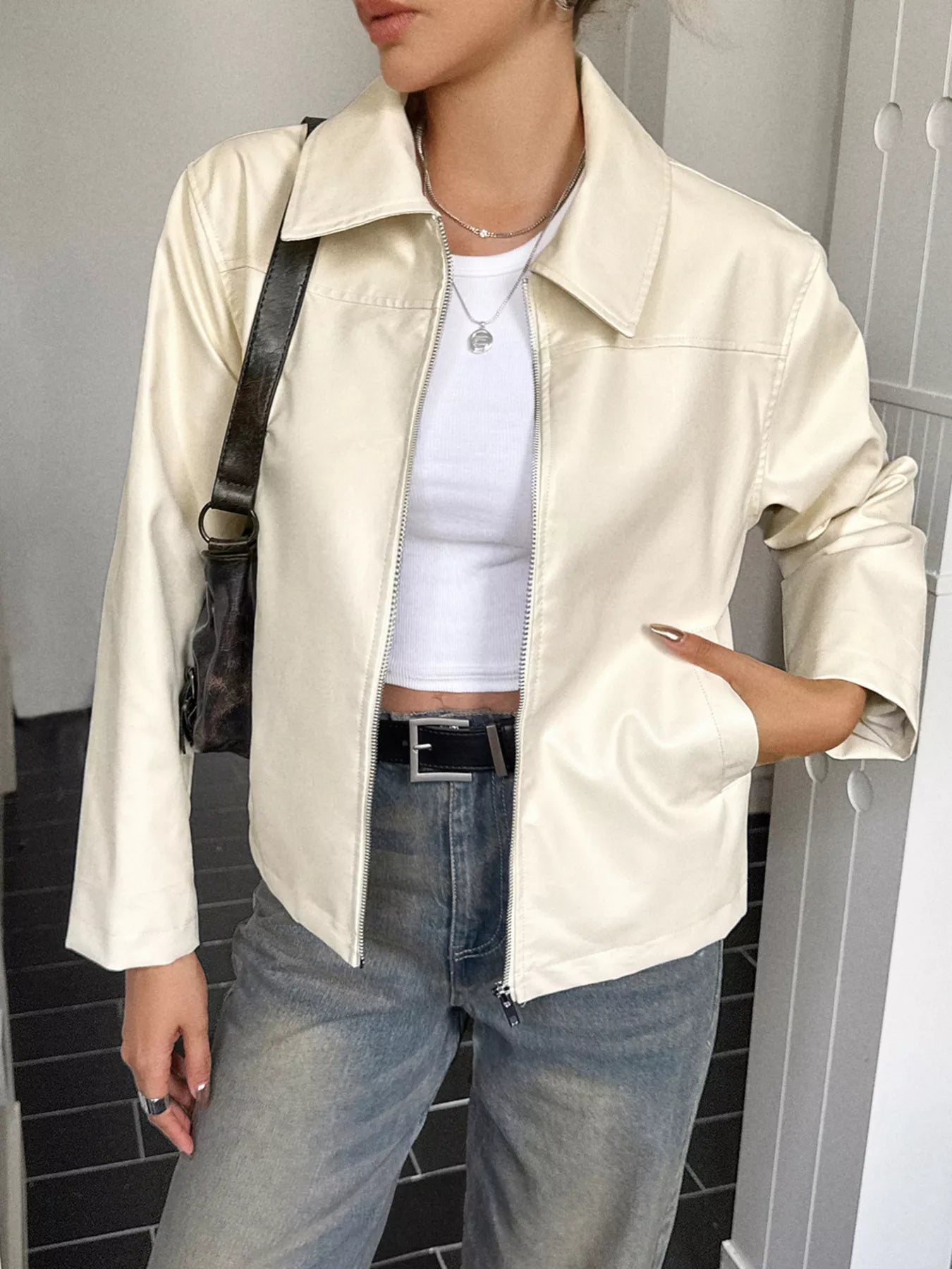 Luxury Real Leather Zip Jacket