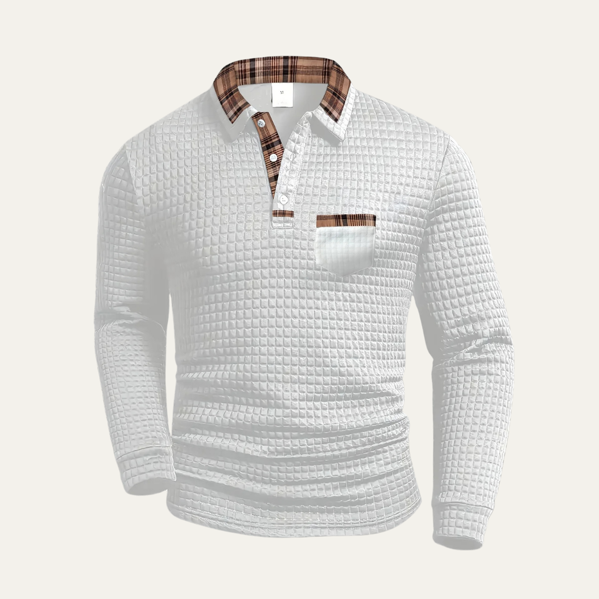 VogeLuxe | Men’s Textured Waffle Knit Polo Shirt