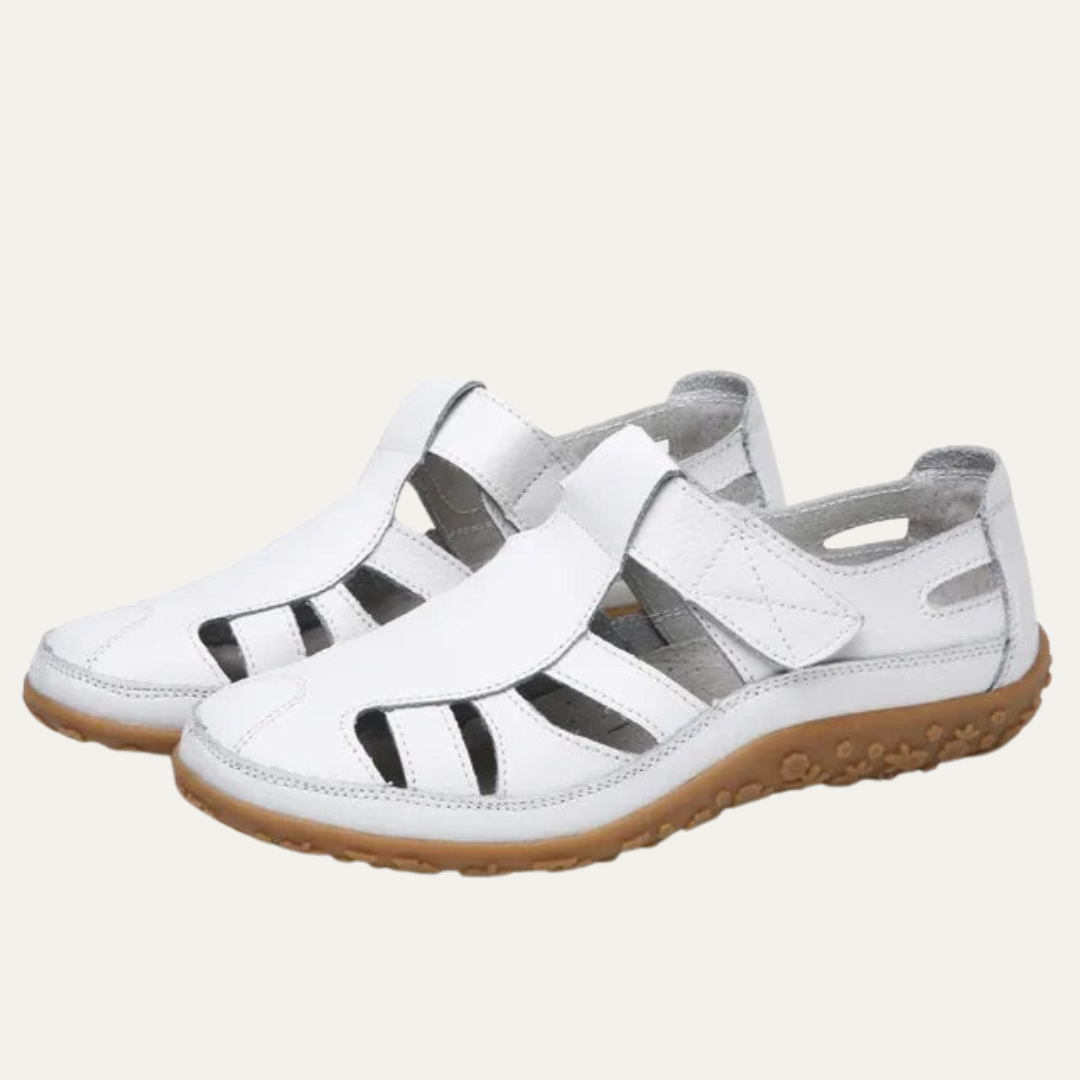 VogeLuxe | Women’s Closed Toe Caged Comfort Flat Shoe