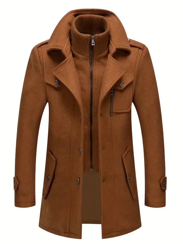 Classic Men's Navy Pea Coat Jacket