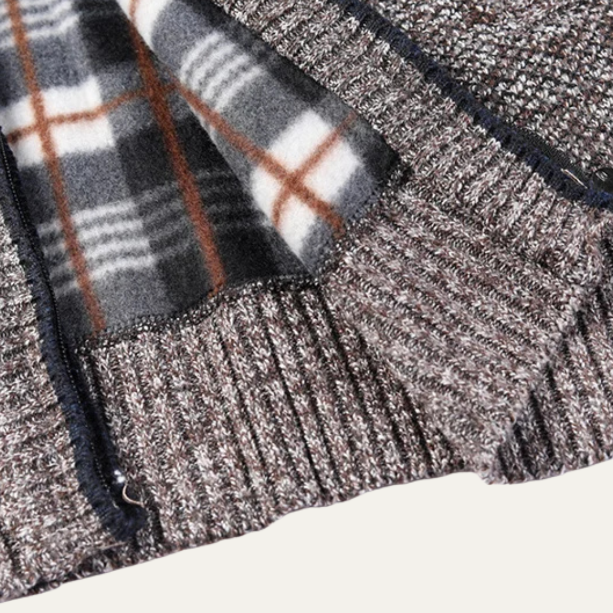 VogeLuxe | Men’s Textured Full Zip Knit Cardigan Jacket
