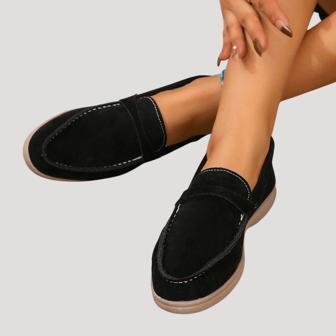 Ladies Soft Leather Slip On Shoes