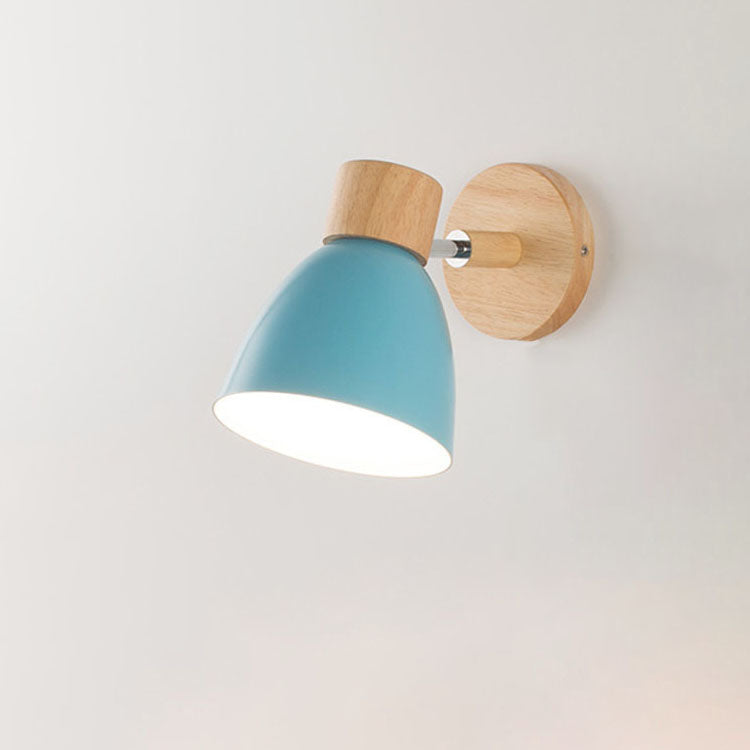 Rustic Wooden Iron Wall Lamp