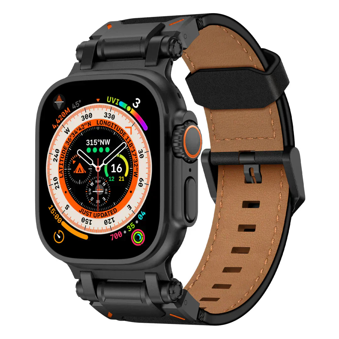 Premium Leather Band with Metal Buckle for Apple Watch