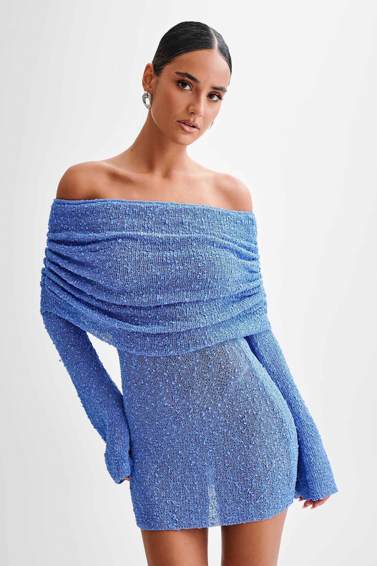 Chic Womens Cold Shoulder Mini Dress