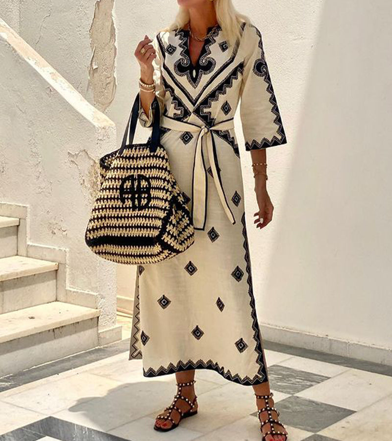 Women's Lightweight Summer Maxi Dress with Short Sleeves - VogeLuxe
