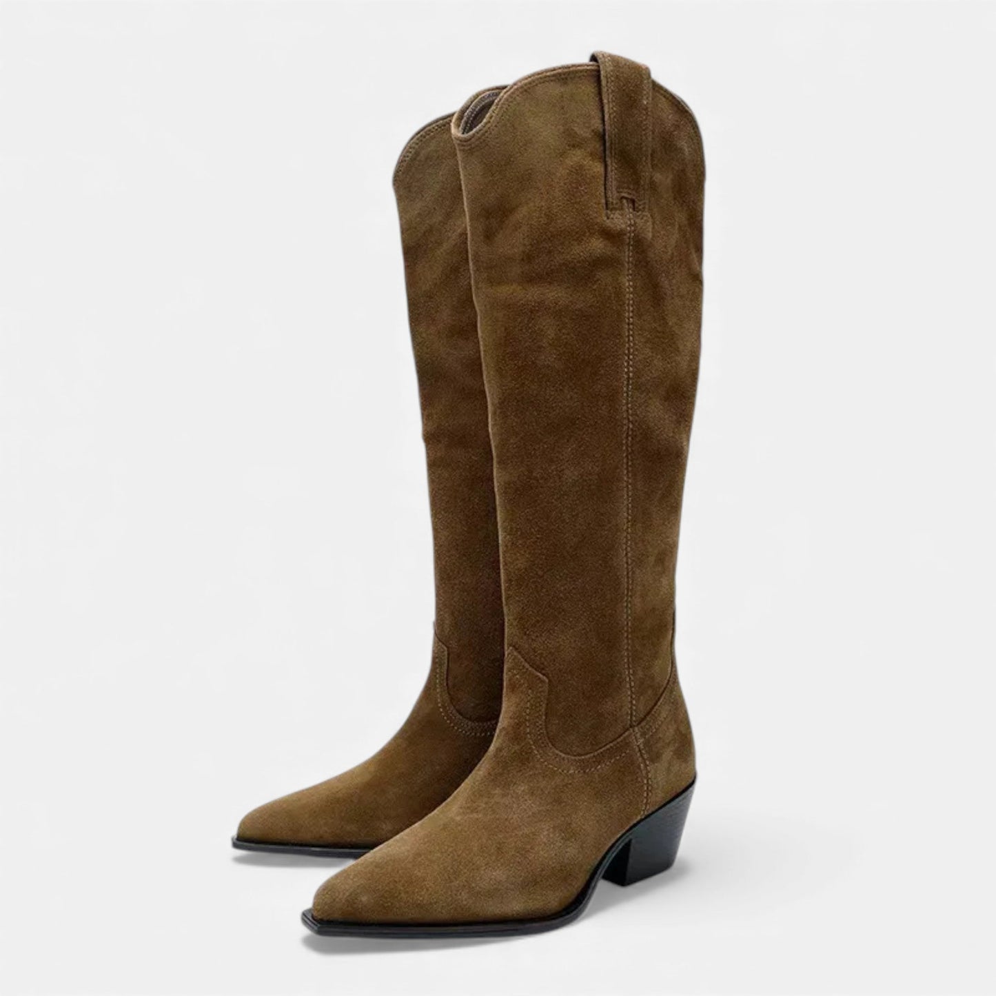Luxury Cow Suede High Knee Winter Boots for Women - VogeLuxe