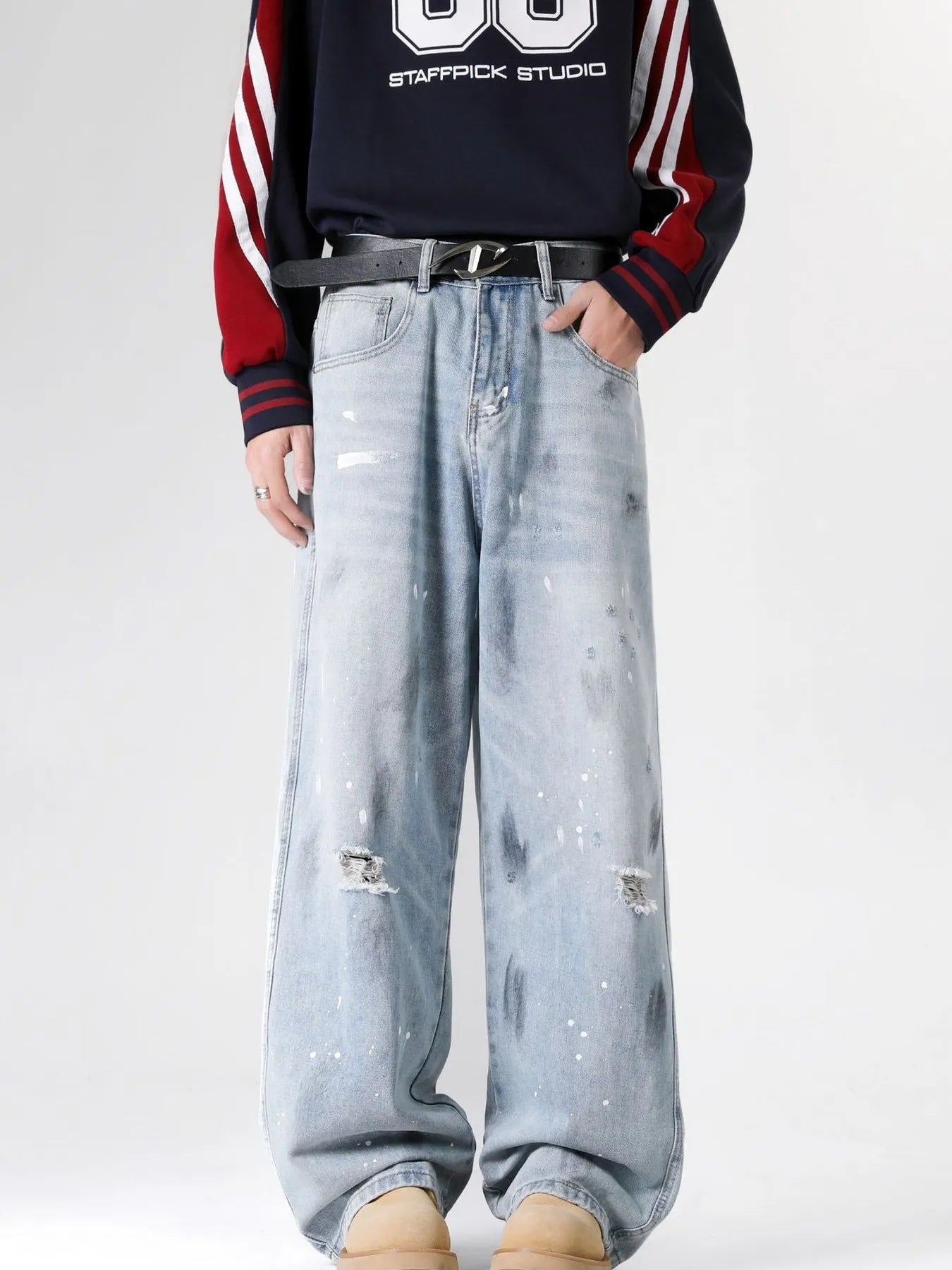 Men's Relaxed Fit Ripped Jeans - BritishElegance