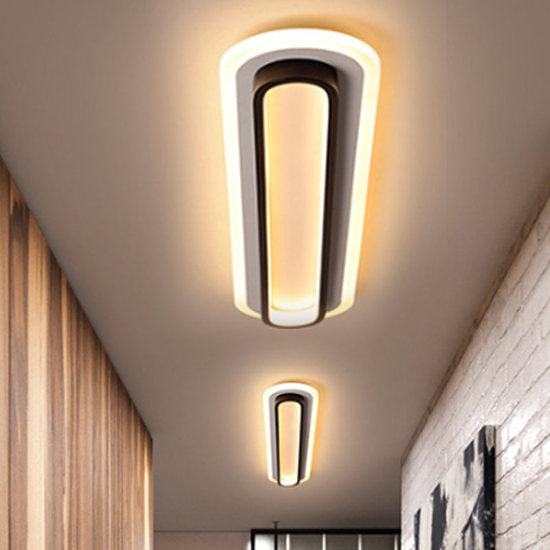 Sleek LED Overhead Light with Glass Shade