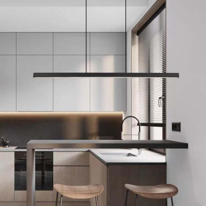 Contemporary Metal and Glass Dining Chandelier
