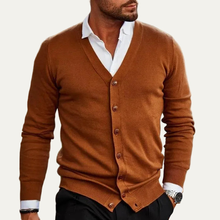 VogeLuxe | Men’s V Neck Button Front Cardigan Sweater