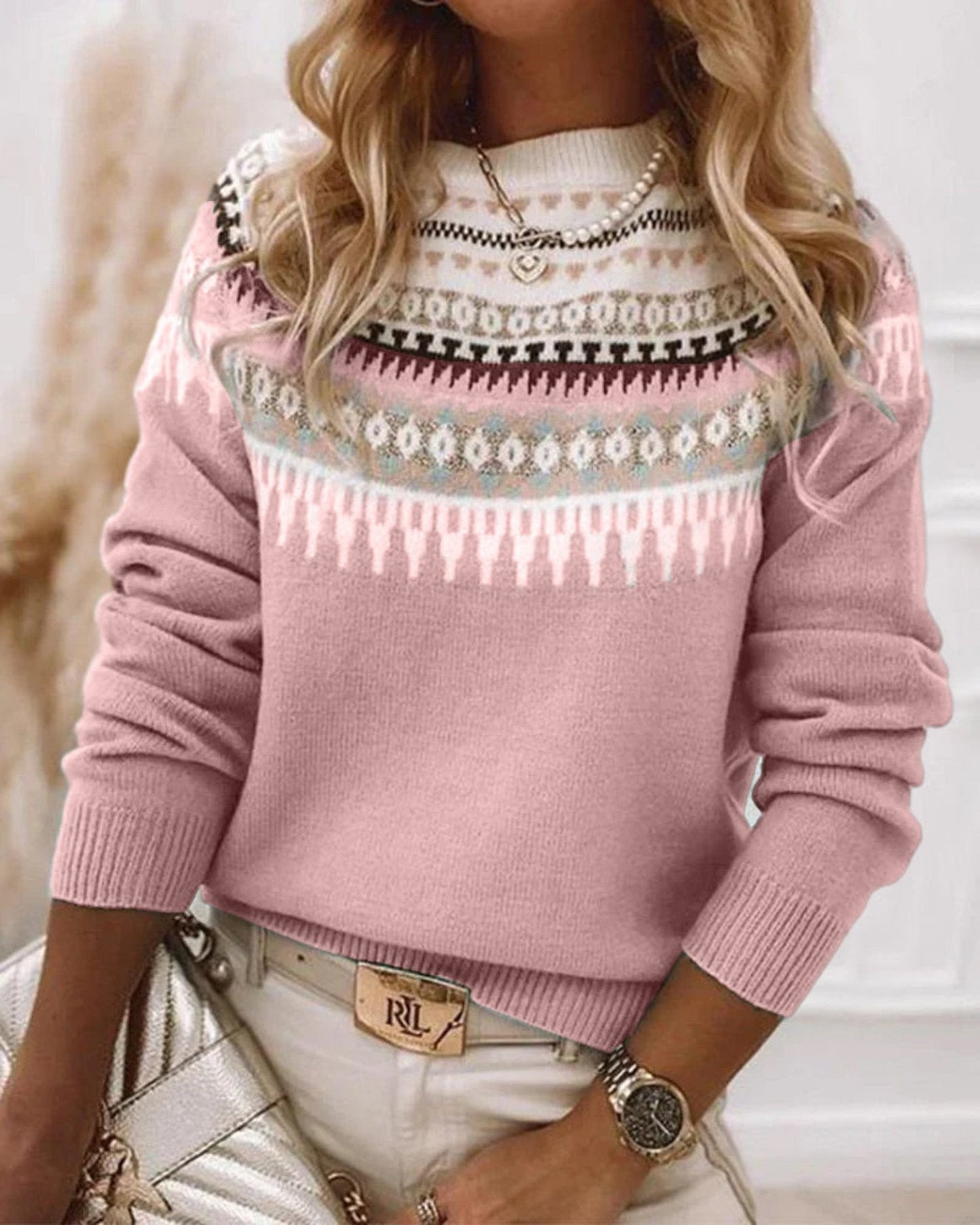 Ladies Cozy Crew Neck Sweater