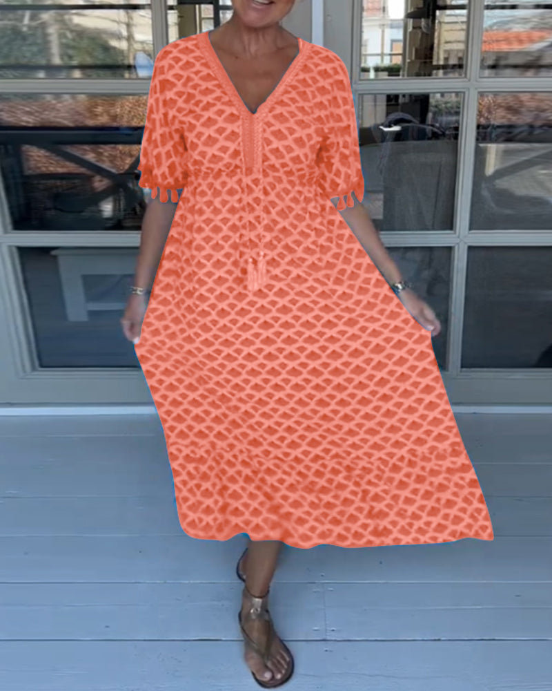 Lightweight V-Neck Printed Summer Dress for Women