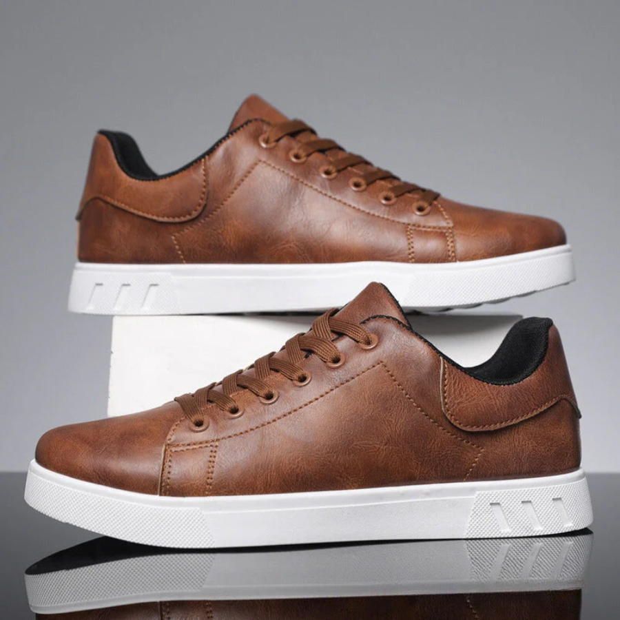 Stylish Leather Sneakers - Comfortable Smart Shoes