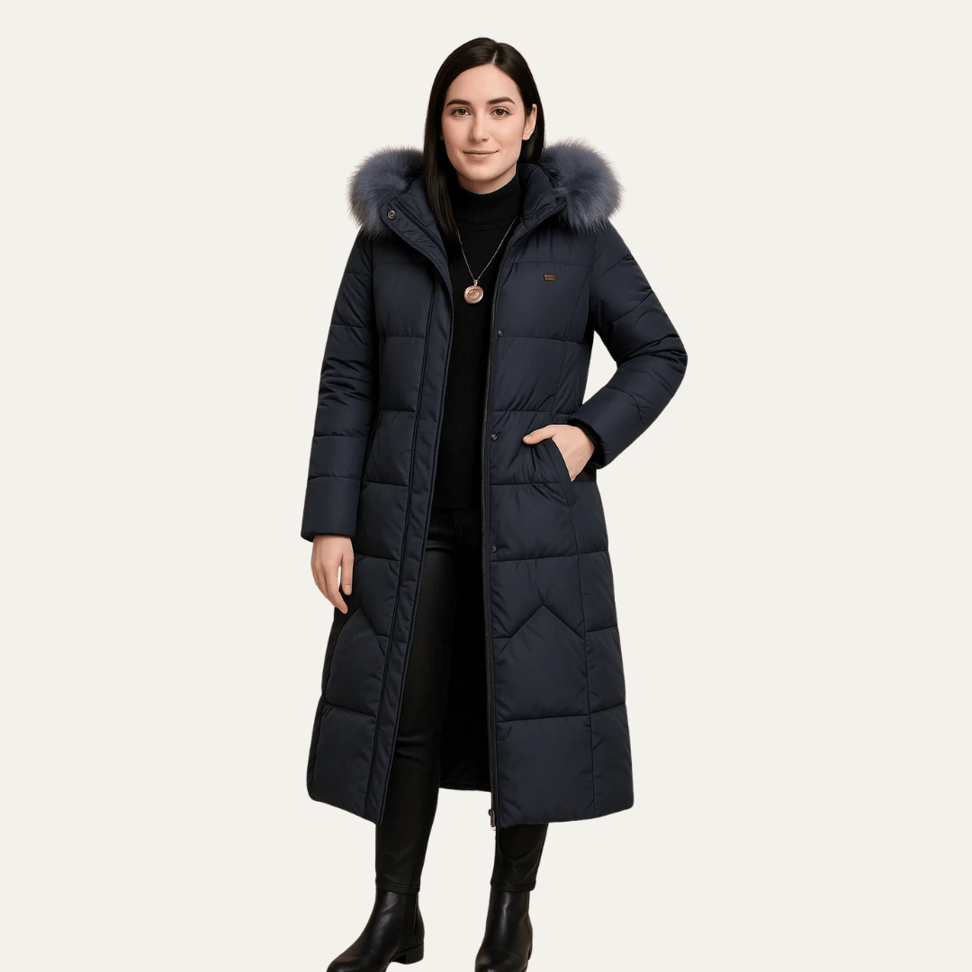 VogeLuxe | Women’s Long Faux Fur Hooded Puffer Coat