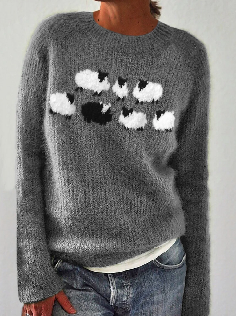 Soft Women's Winter Wool Sweater with Long Sleeves