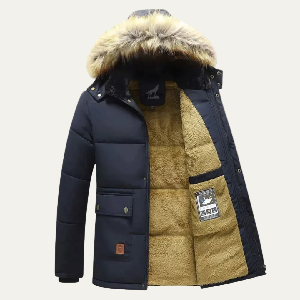 VogeLuxe | Men’s Windproof Fleece Lined Hooded Winter Parka