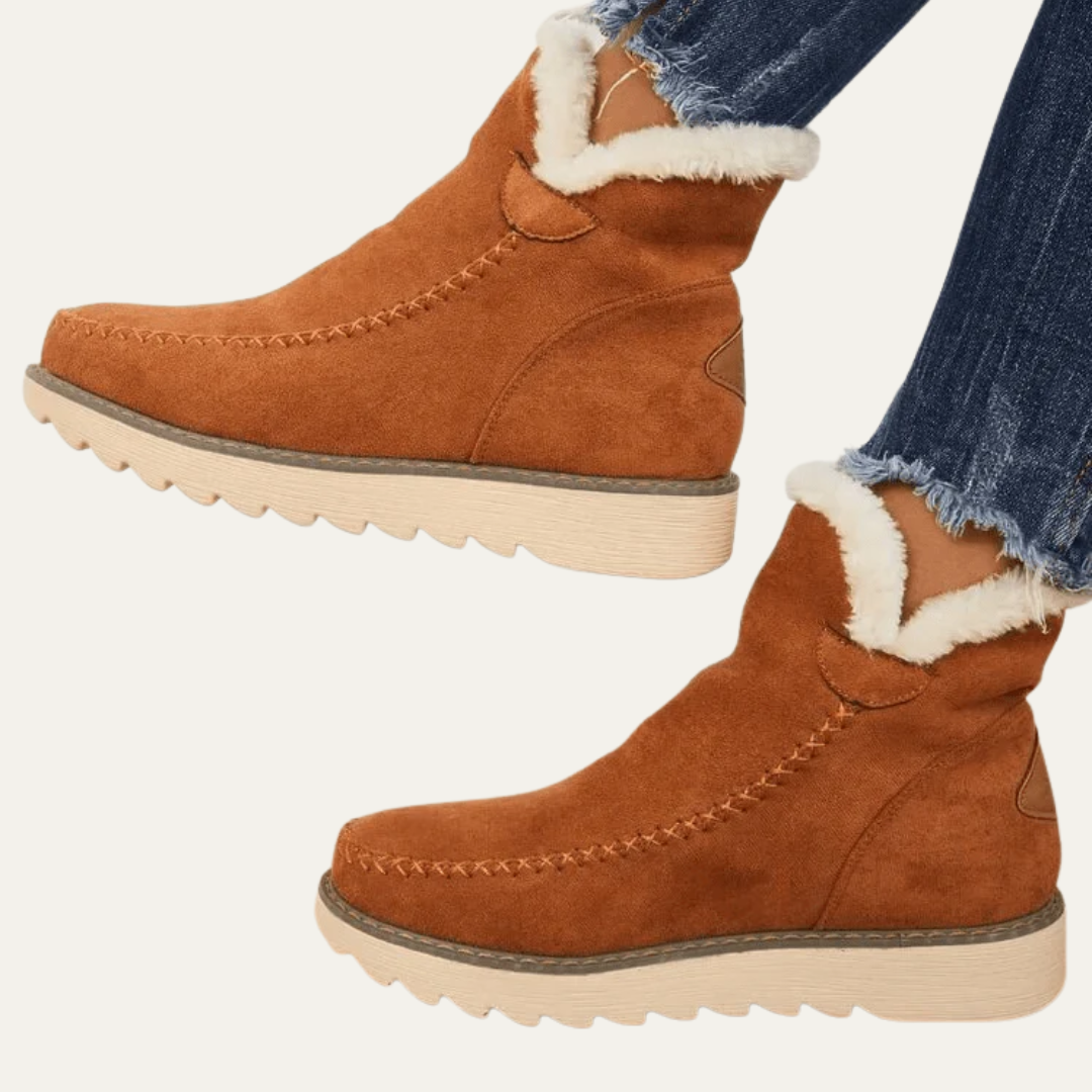 VogeLuxe | Women’s Faux Fur Lined Platform Ankle Boots