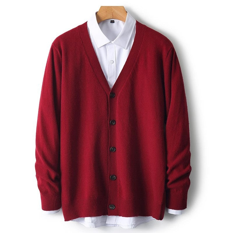 Classic Men's Button Front Crew Sweater