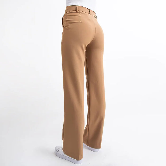 Classic High Waist Straight Leg Trousers for Women