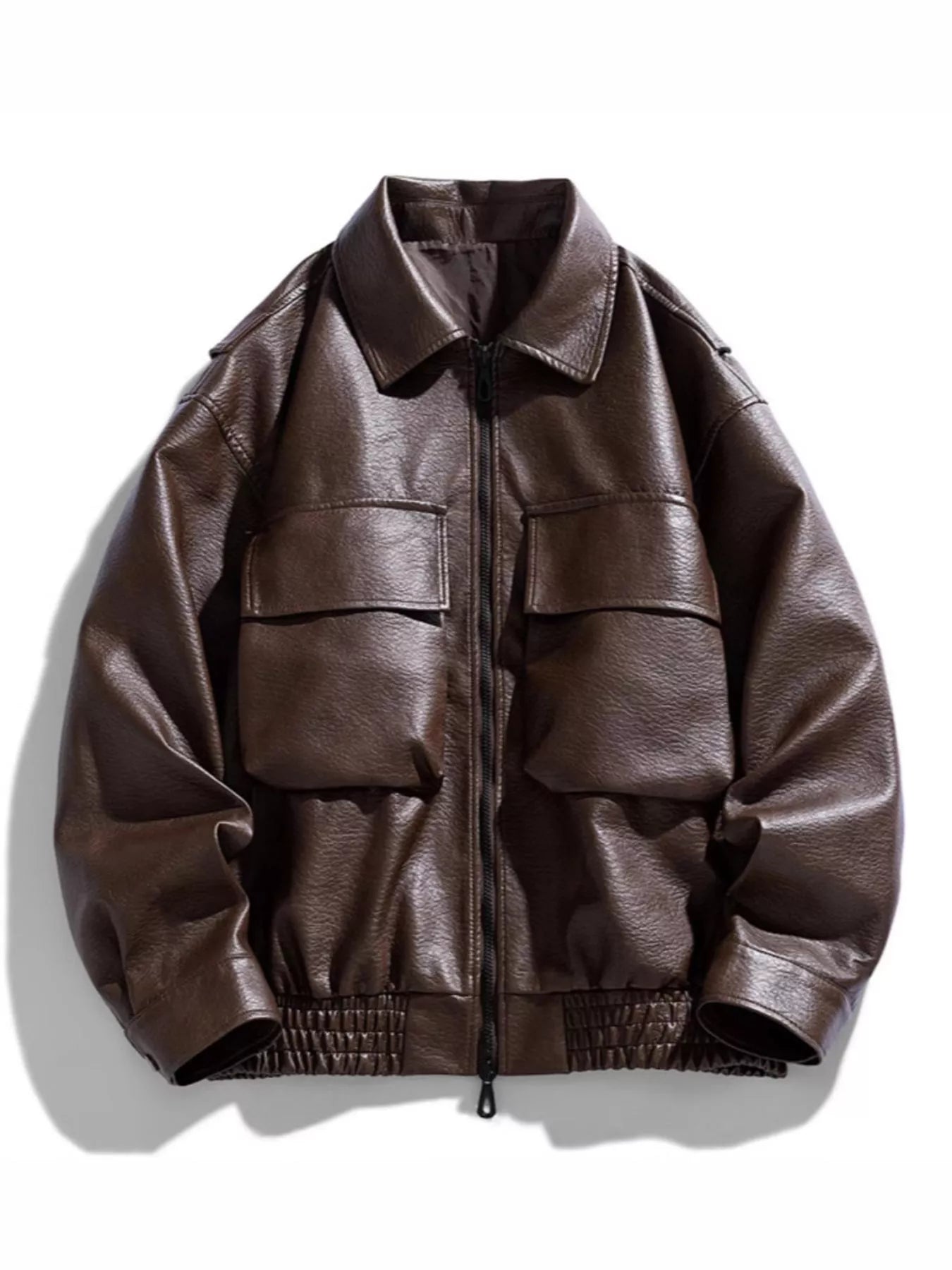 Big and Tall Synthetic Leather Pilot Jacket