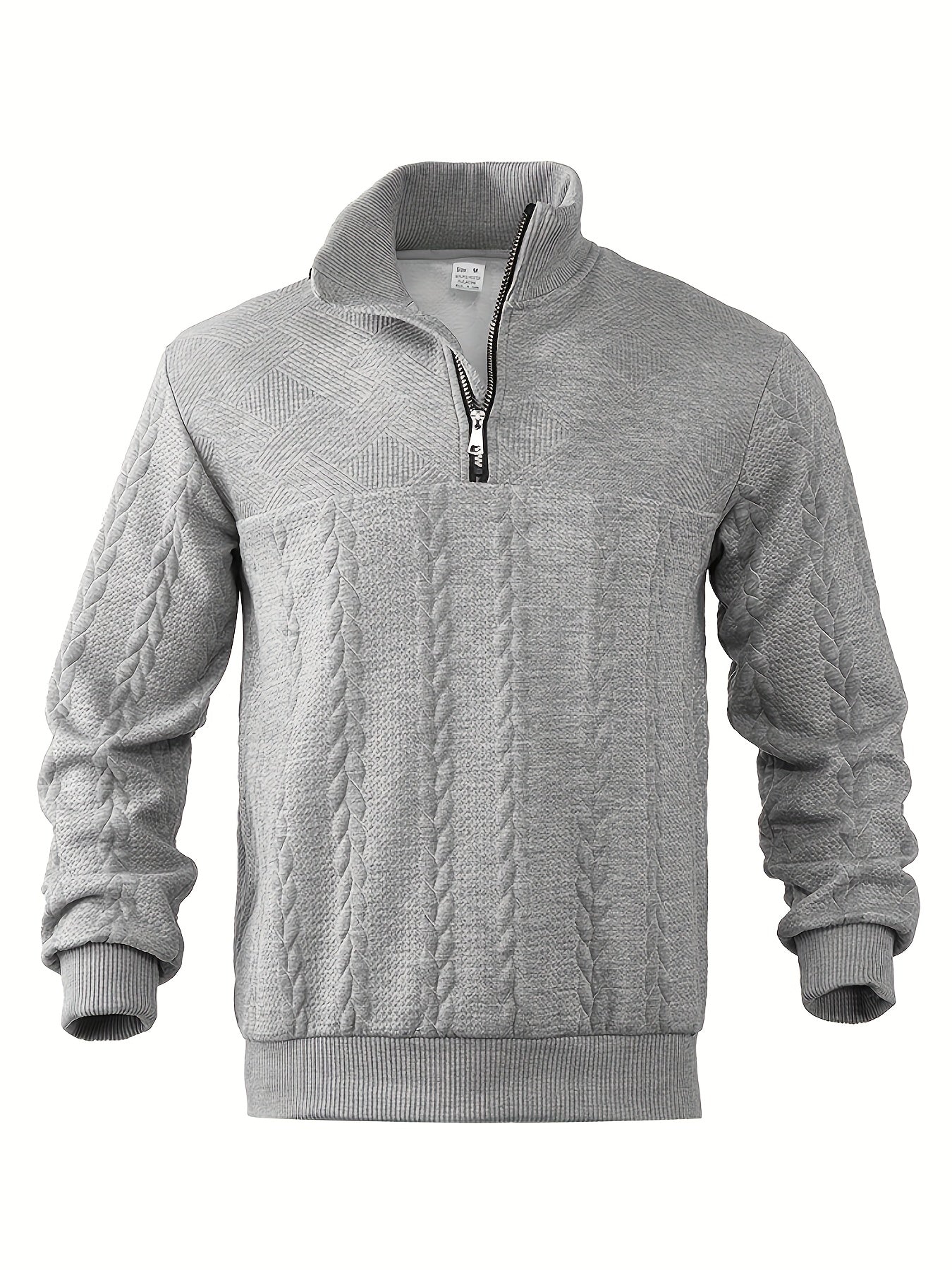Classic Mens Crew Neck Zip Sweater