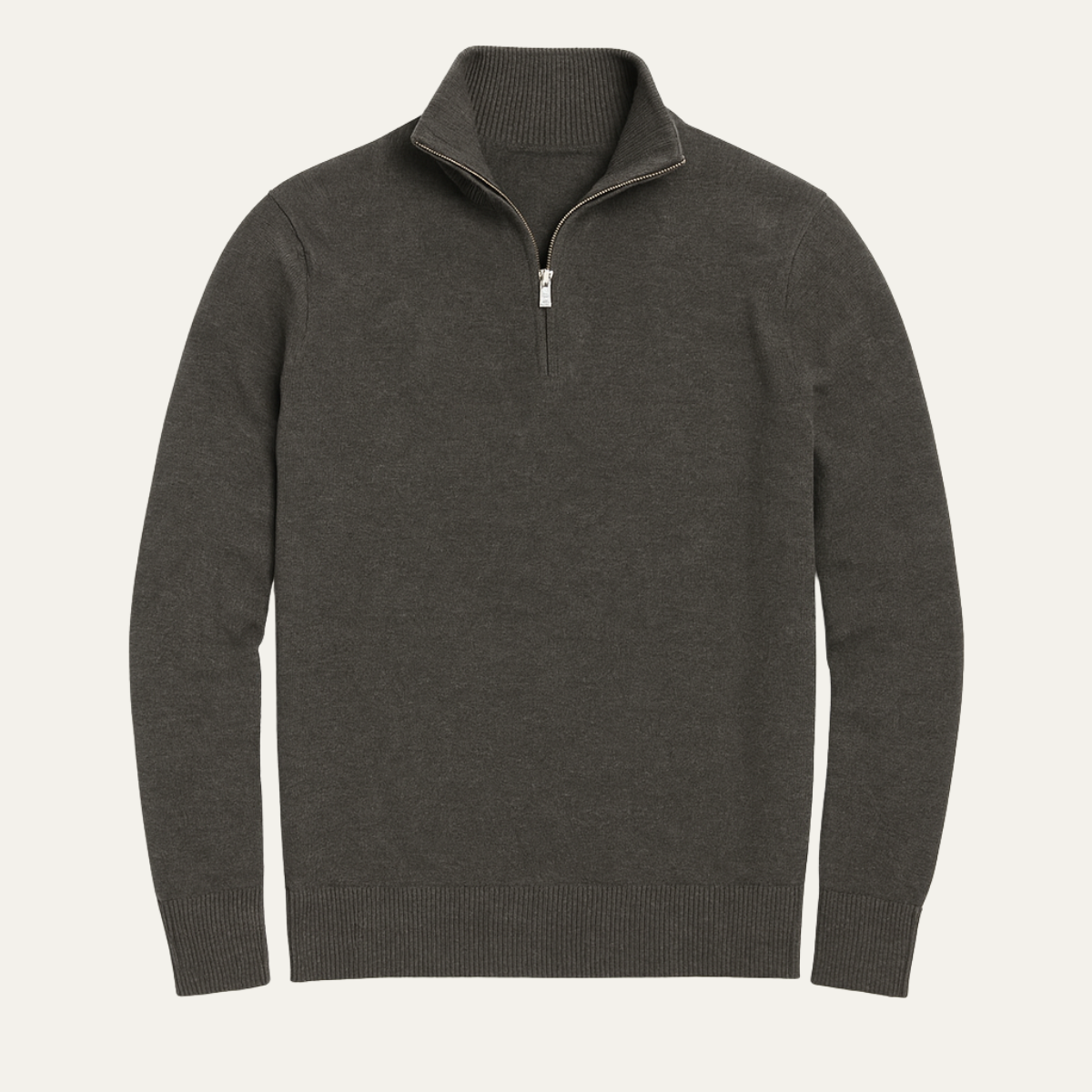 VogeLuxe | Men’s Stand Collar Quarter Zip Knit Sweater