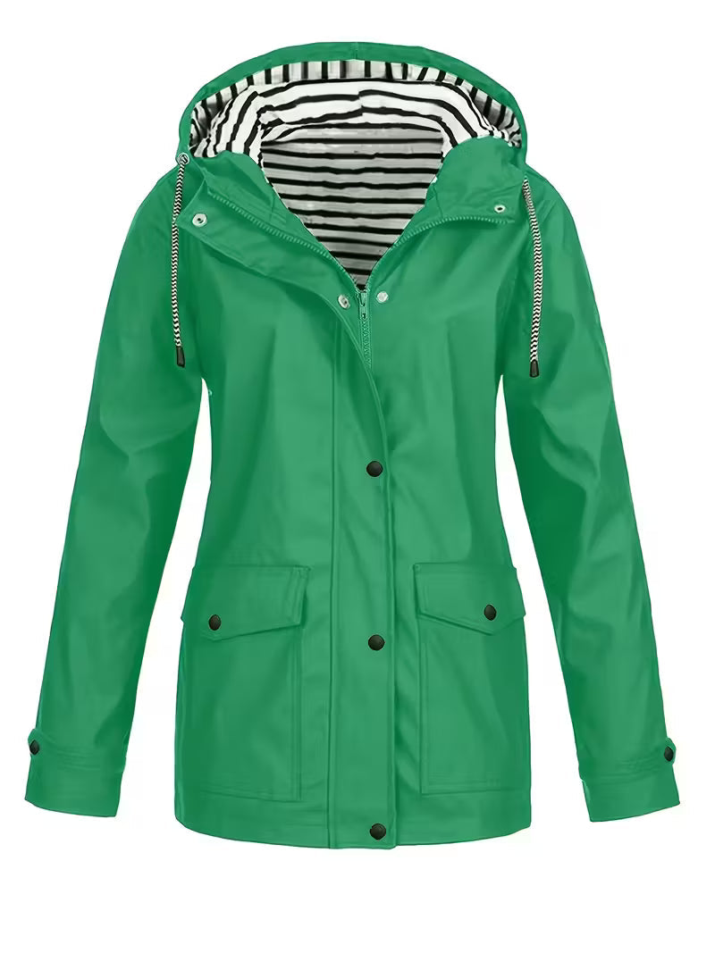 Waterproof Women's Rain Coat - Breathable Lightweight Jacket