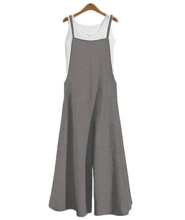 Summer Women's Sleeveless Jumpsuit with Pockets