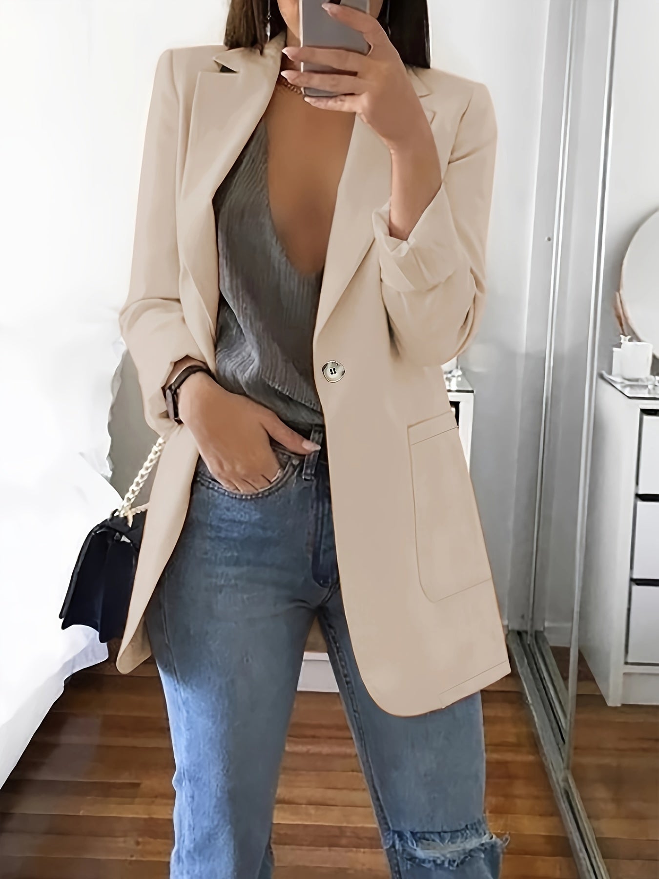 Women's Classic Tailored Blazer for Fall Winter