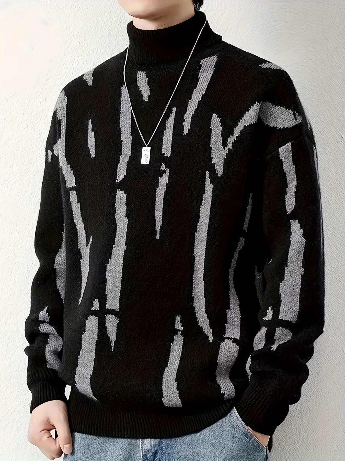 Cozy Men's Graphic Winter Crew Neck Sweater - BritishElegance