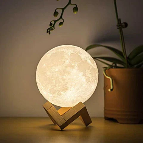 Customizable LED Moon Night Light - Dimmable Touch Control