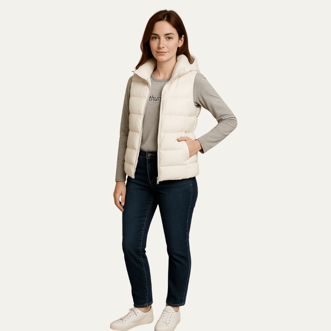 VogeLuxe | Women’s Quilted Hip-Length Puffer Vest