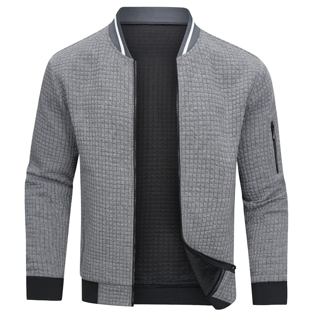 VogeLuxe | Men’s Quilted Full Zip Bomber Jacket