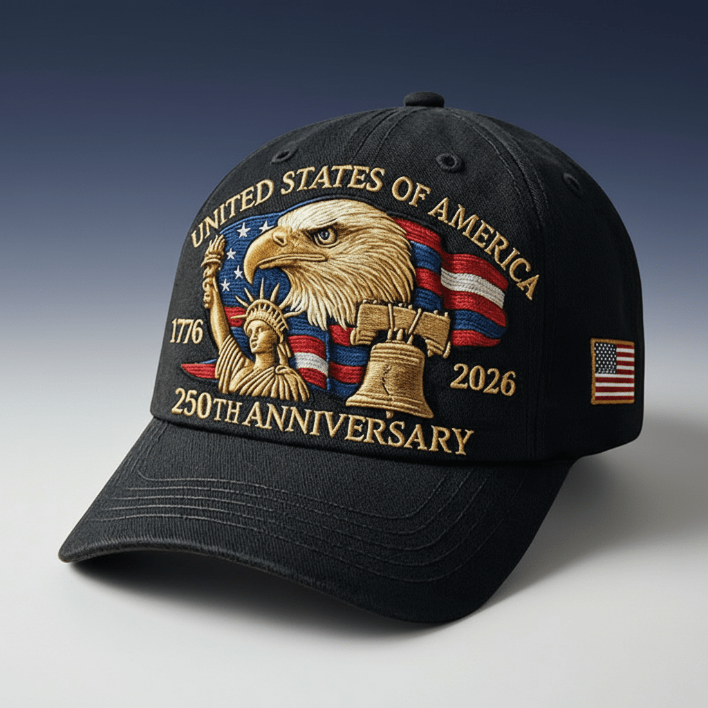 American Eagle Trucker Hat Adjustable Patriotic Cap