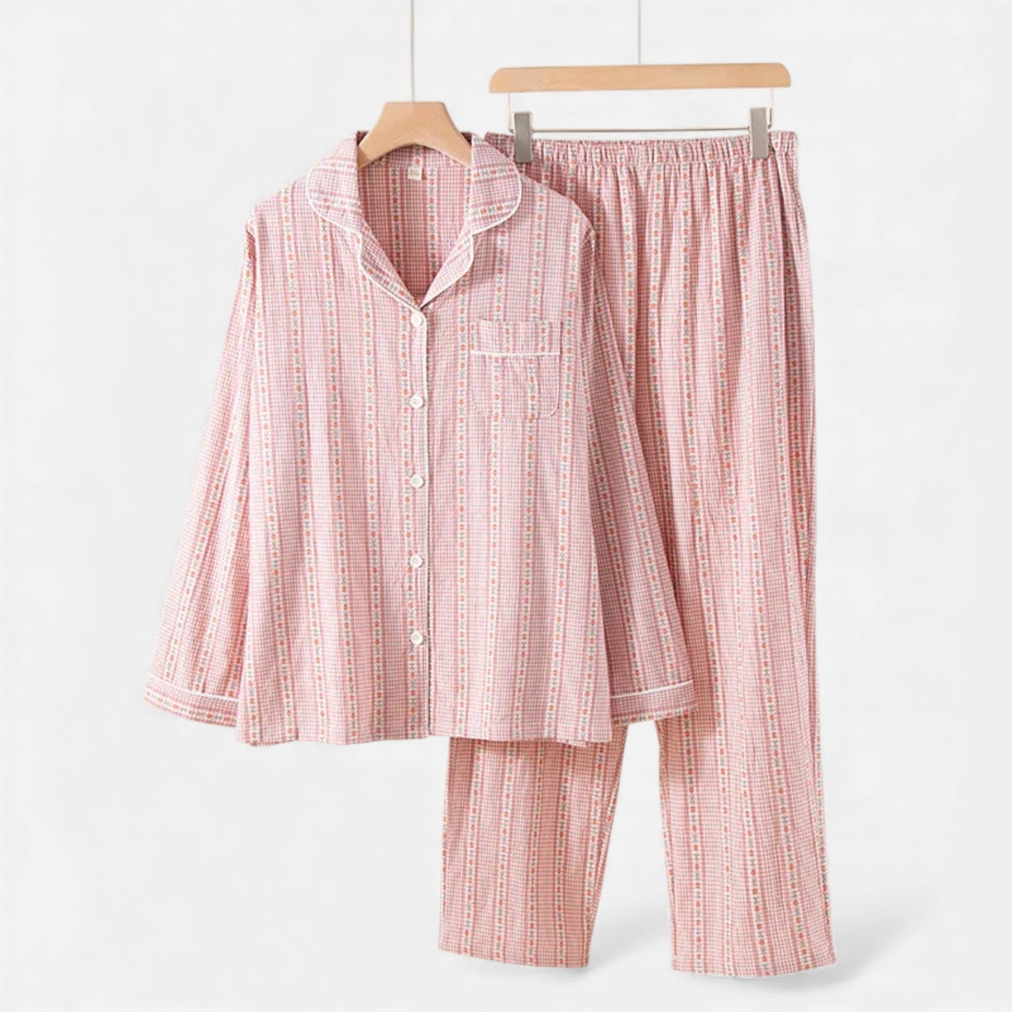 Soft Cotton Women's Pajama Set with Hooded Cardigan