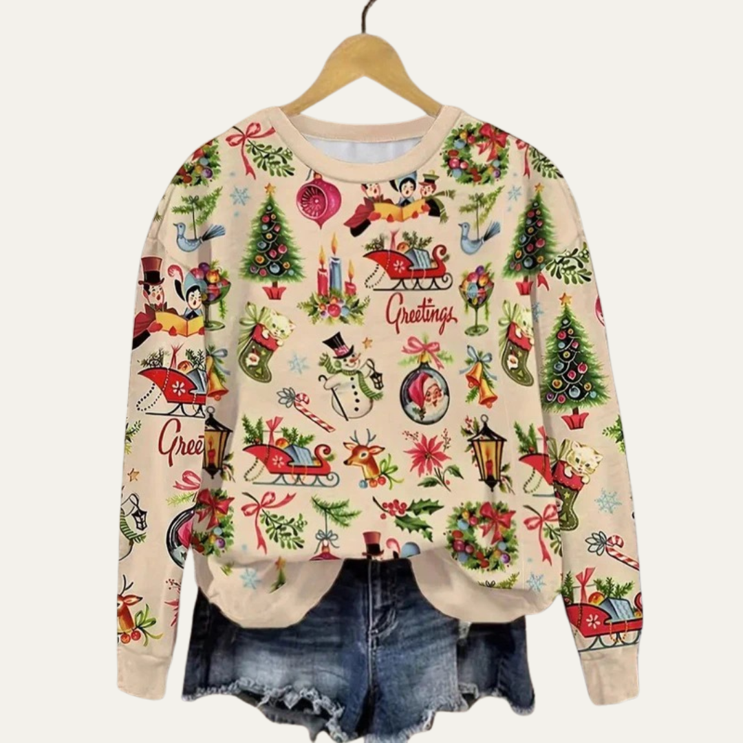 VogeLuxe | Women’s Festive Holiday Crewneck Sweatshirt