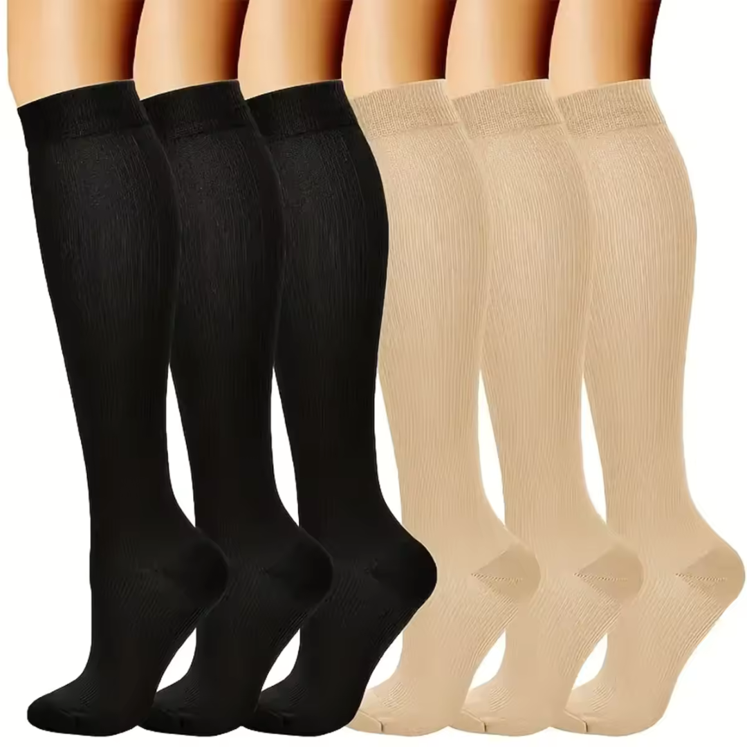 6 Pairs Support Socks - Comfort Circulation Socks for Travel