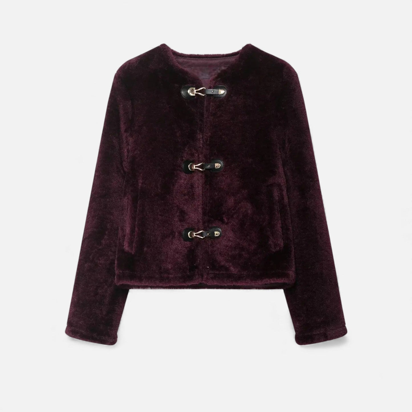 Luxury Faux Fur Coat with Toggle Buttons